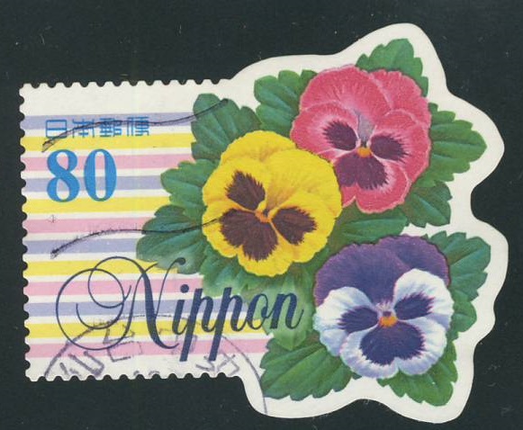 Greetings Stamp Pansies Japan 1998