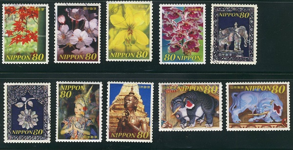 Anniversary of Japan and Thailand Diplomatic Relationship Postage Stamps